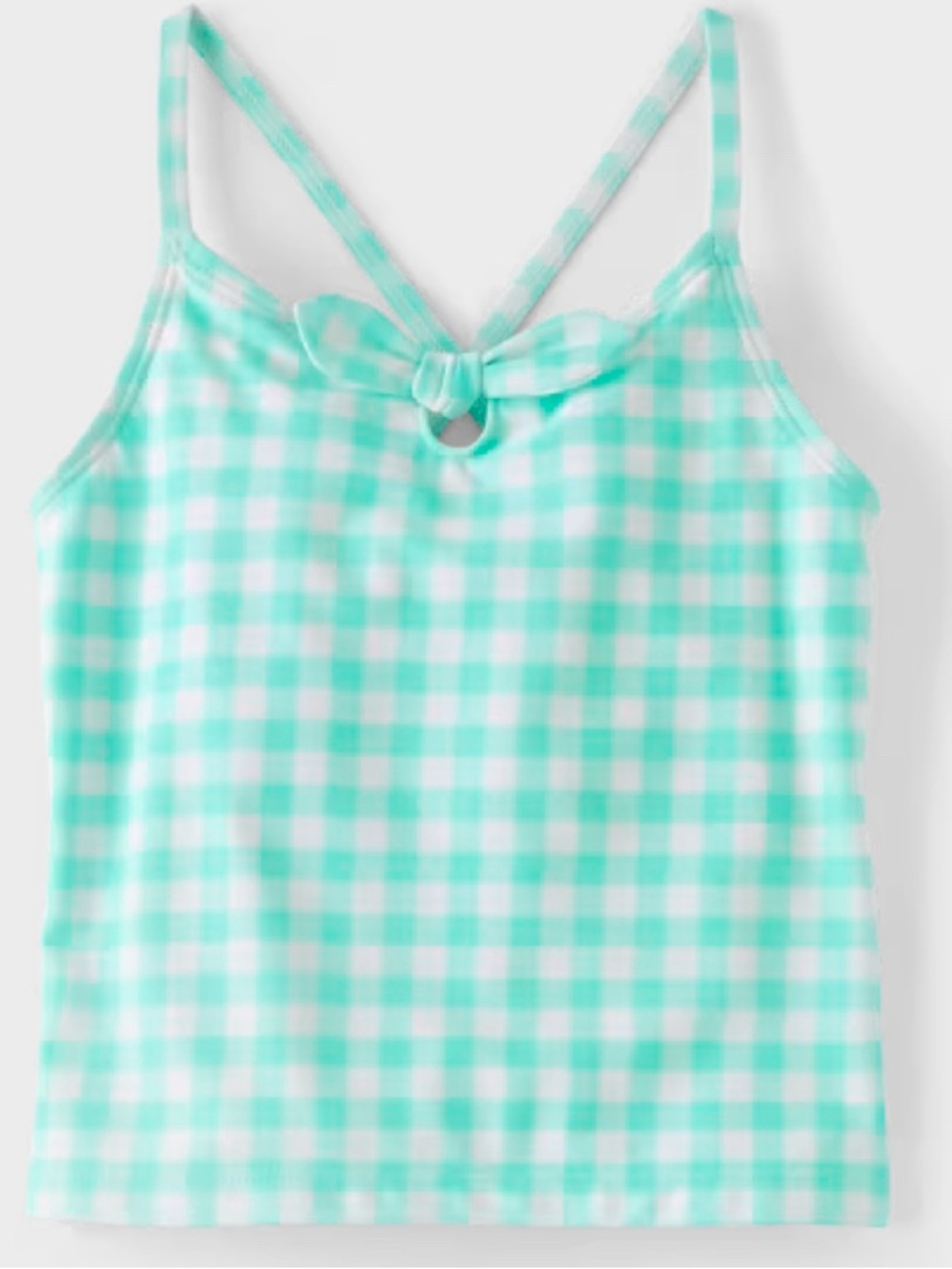 Kids Mint Gingham Tank Swim Top NWT